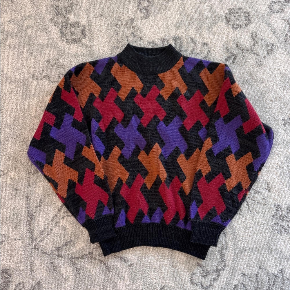 vintage sweater with abstract design